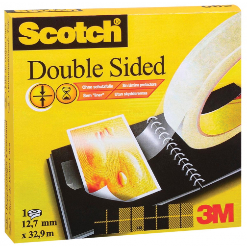 Scotch ruban adhésif, double-face, ft 12 mm x 33 m