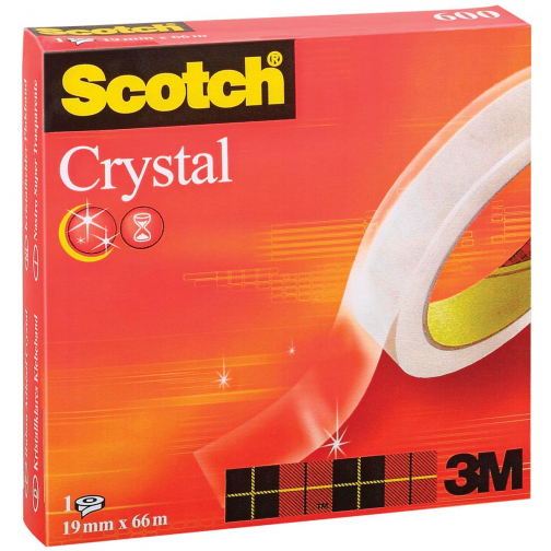 Scotch Ruban adhésif Crystal ft 19 mm x 66 m, boîte de 1 rouleau