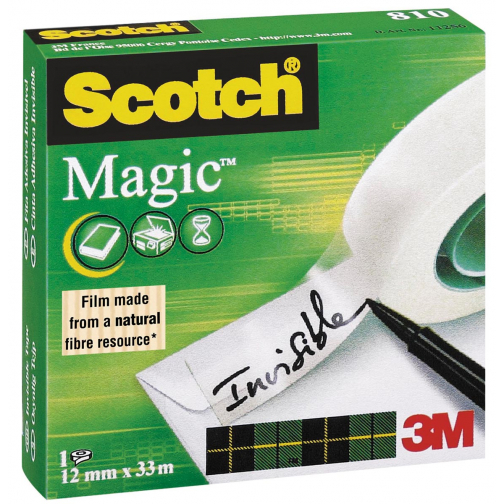 Scotch ruban adhésif Magic Tape ft 12 mm x 33 m