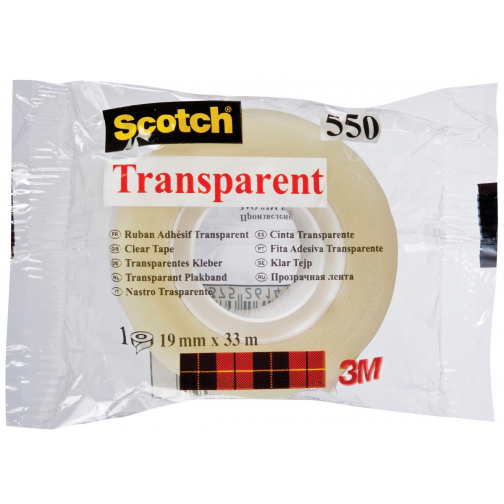 Scotch ruban adhésif transparent 550, ft 19 mm x 33 m