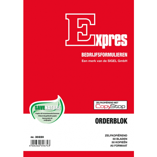 Sigel Expres orderbook, ft A5, néerlandais, dupli (50 x 2 feuilles)