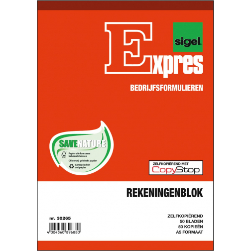 Sigel Expres manifolds note de frais, Ft A5, néerlandais, dupli (50 x 2 feuilles)