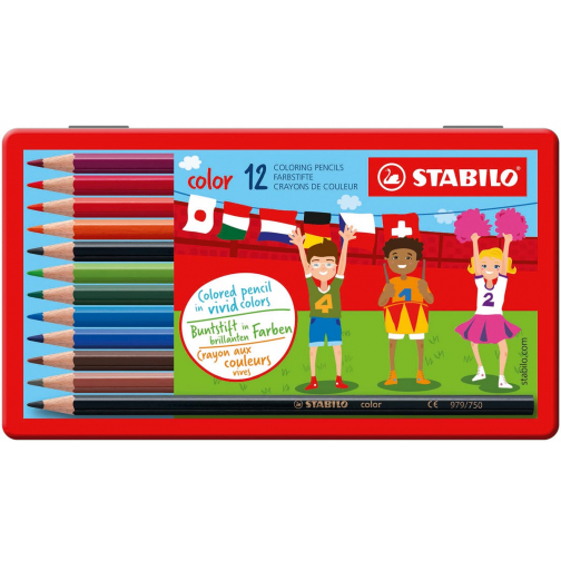 STABILO Color crayon de couleur, boîte métallique de 12 pièces