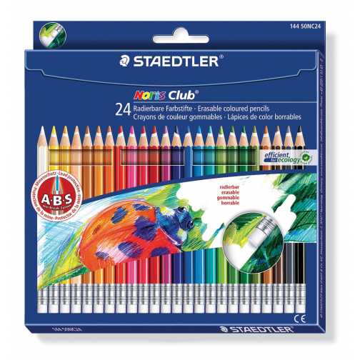 Staedtler crayon de couleur Noris Club effaçable 24 crayons
