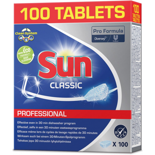 Sun Pro Formula Classic tablettes pour lave-vaisselle, boîte de 100 pièces