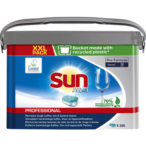 Sun Pro Formula All-in-one tablettes pour lave-vaisselle, seau de 200 pièces