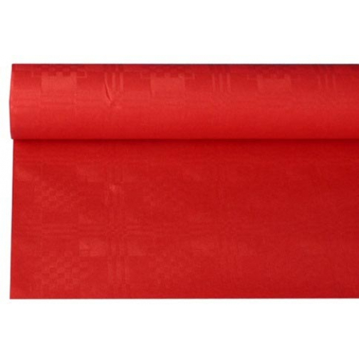 Nappe en papier imprimé damassé, 1,2 x 8 m, rouge