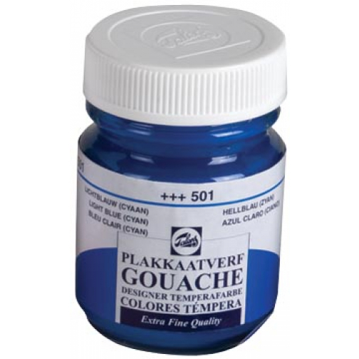 Talens gouache Extra Fine flacon de 50 ml, bleu clair (cyan)