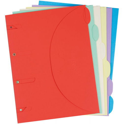 Tarifold smartfolder, pochette perforée, ft A4, couleurs assorties, paquet de 6 pièces
