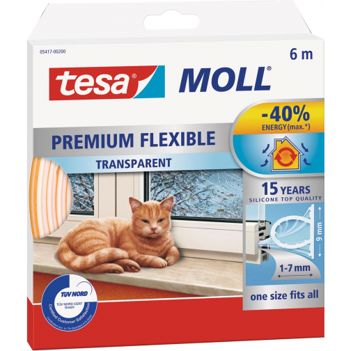 Tesa Moll Premium Flexible coupe-vent, 6 m, transparent