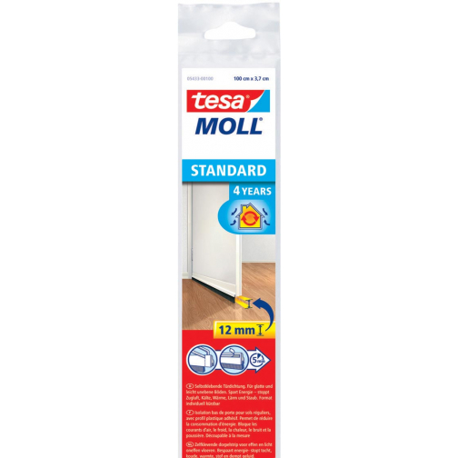 Tesa Moll Standard bande de seuil pour les sols plats, 1 m x 37 mm, blanc