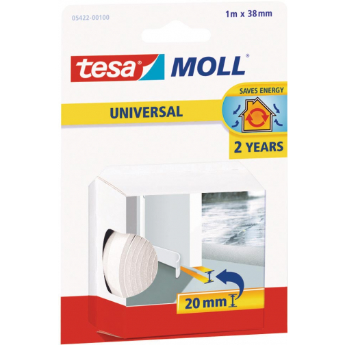 Tesa Moll Universal bande de seuil, 1 m x 38 mm, blanc