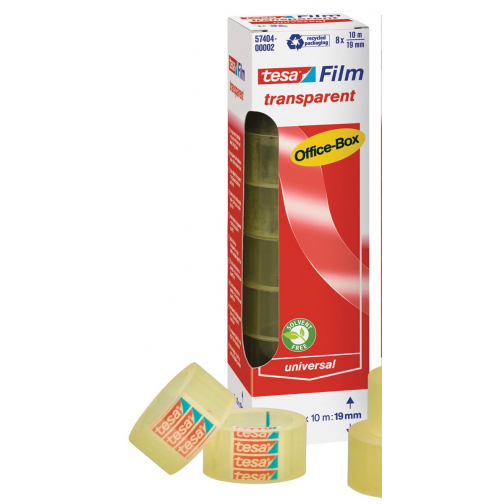 Tesafilm ruban adhésif transparent, ft 19 mm x 10 m, 8 rouleaux