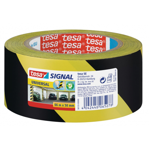 Tesa ruban de signalisation, Signal Universal, ft 50 mm x 66 m, jaune/noir