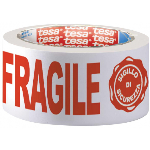 Tesa ruban adhésif d'emballage: FRAGILE, ft 50 mm x 66 m
