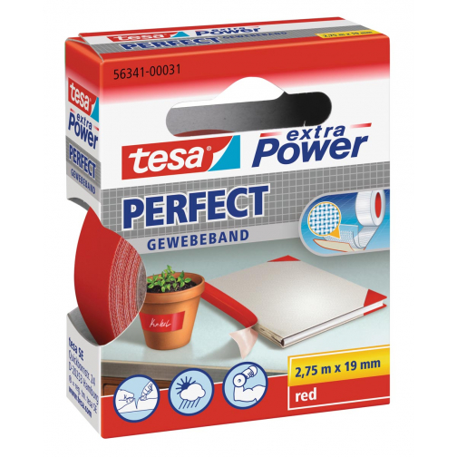 Tesa Extra Power Perfect, ft 19 mm x 2,75 m, rouge