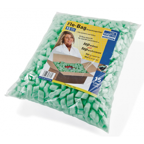 Tidypac remplissage polystyrène, vert, paquet de 15 litres