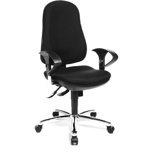 Topstar chaise de bureau Support SY, noir, base en chrome