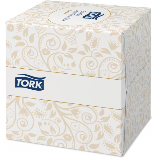 Tork tissues pour visage, extra doux, 2-plis, 100 tissues par boîte