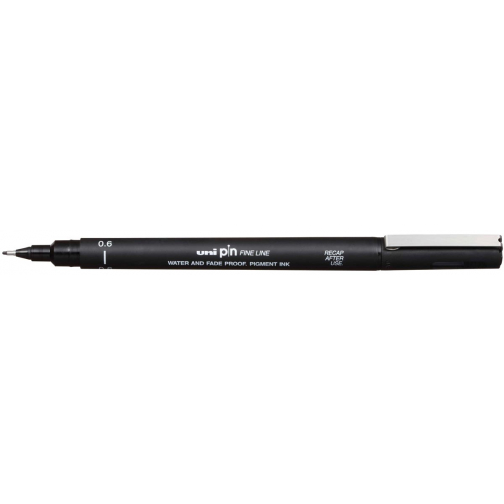 Uni Pin fineliner, pointe ronde, 0,6 mm, noir