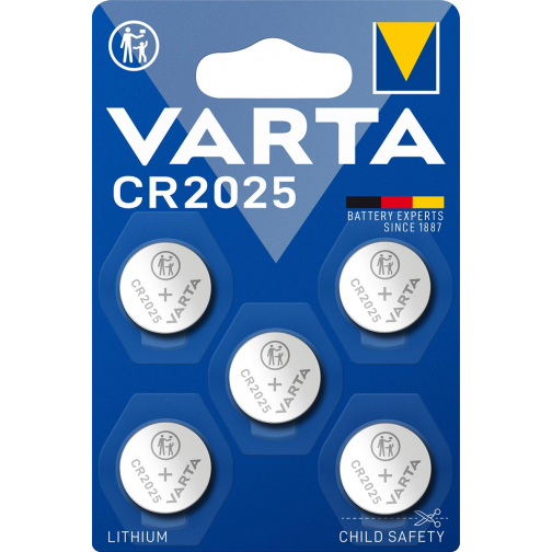 Varta pile bouton Lithium CR2025, blister de 5 pièces