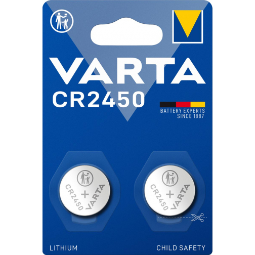 Varta pile bouton Lithium CR2450, blister de 2 pièces