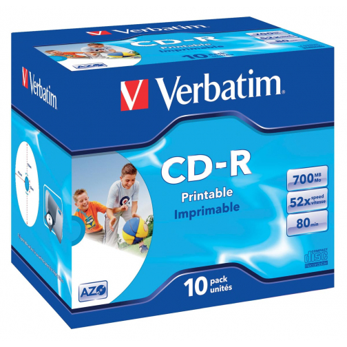 Verbatim CD enregistrable, boîte de 10 pièces, emballées individuellement (Jewel Case)