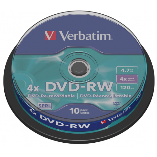 Verbatim DVD réinscriptible DVD-RW, spindle de 10 pièces