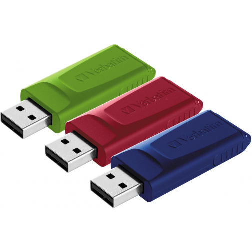 Verbatim clé USB 2.0 Slider, 16 Go, paquet de 3 pièces